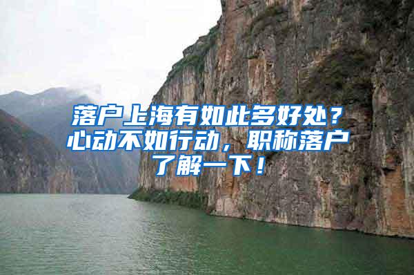 落户上海有如此多好处？心动不如行动，职称落户了解一下！