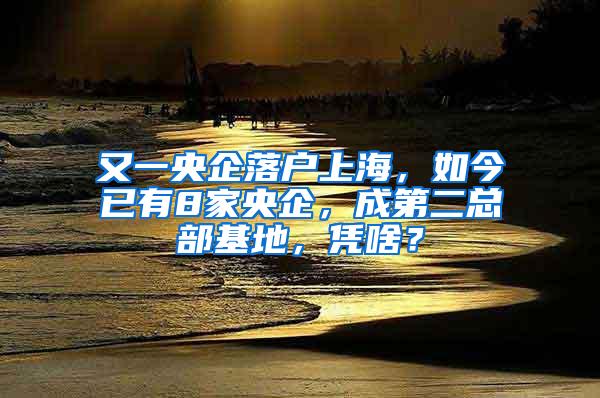 又一央企落户上海，如今已有8家央企，成第二总部基地，凭啥？