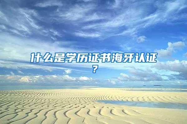 什么是学历证书海牙认证？