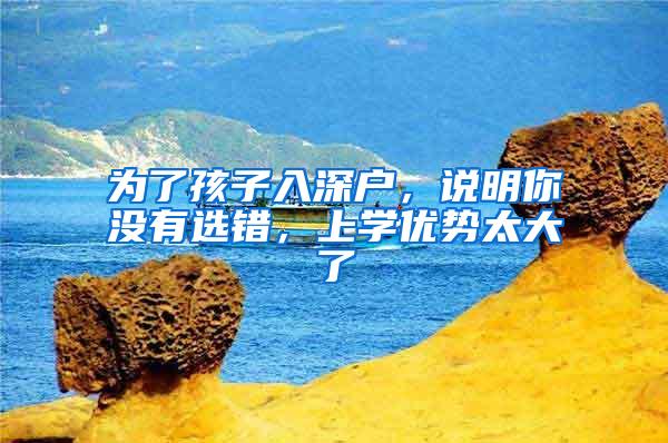 为了孩子入深户，说明你没有选错，上学优势太大了