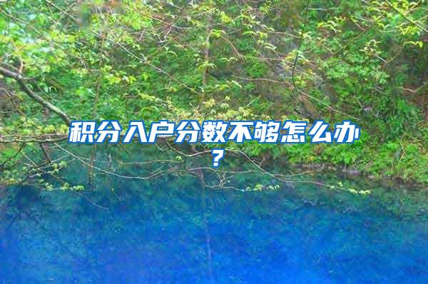 积分入户分数不够怎么办？