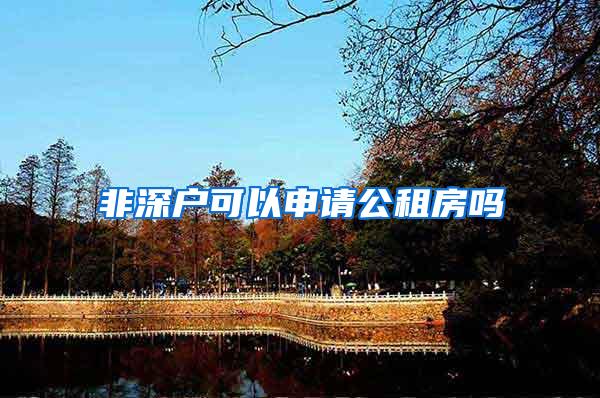 非深户可以申请公租房吗