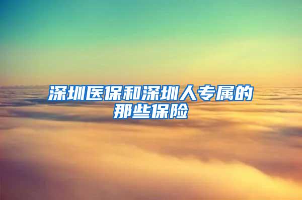 深圳医保和深圳人专属的那些保险