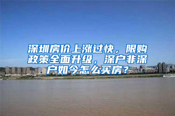深圳房价上涨过快，限购政策全面升级，深户非深户如今怎么买房？