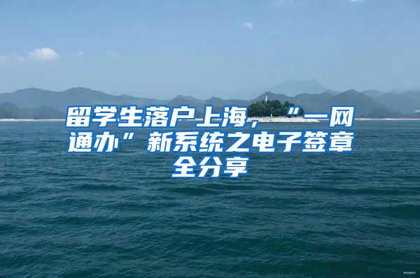 留学生落户上海，“一网通办”新系统之电子签章全分享