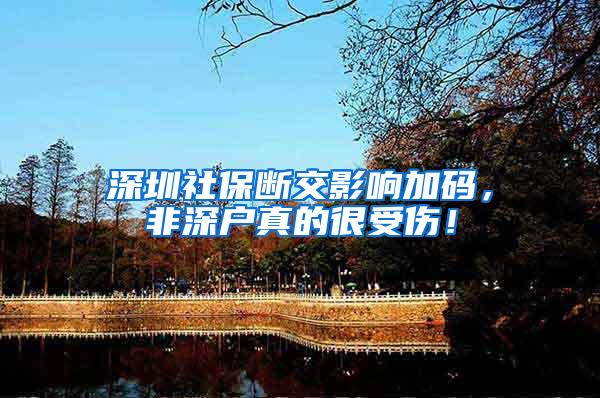 深圳社保断交影响加码，非深户真的很受伤！