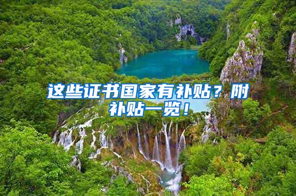 这些证书国家有补贴？附补贴一览！