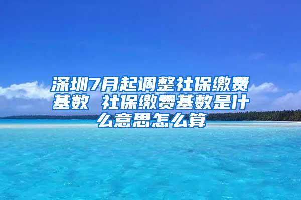 深圳7月起调整社保缴费基数 社保缴费基数是什么意思怎么算