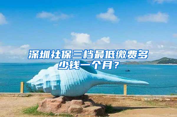 深圳社保三档最低缴费多少钱一个月？