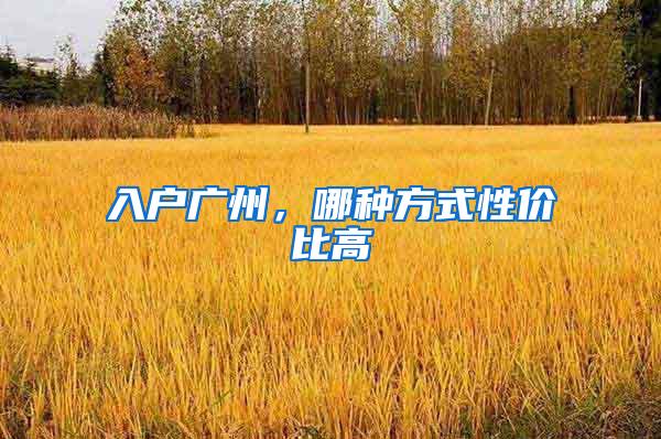 入户广州，哪种方式性价比高