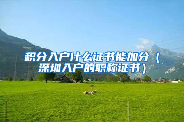积分入户什么证书能加分（深圳入户的职称证书）