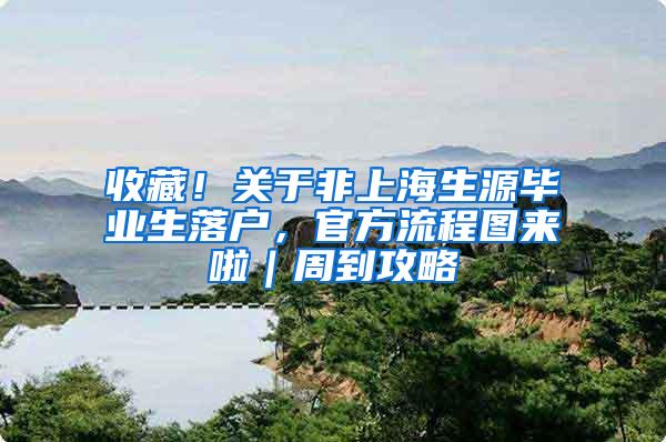 收藏！关于非上海生源毕业生落户，官方流程图来啦｜周到攻略