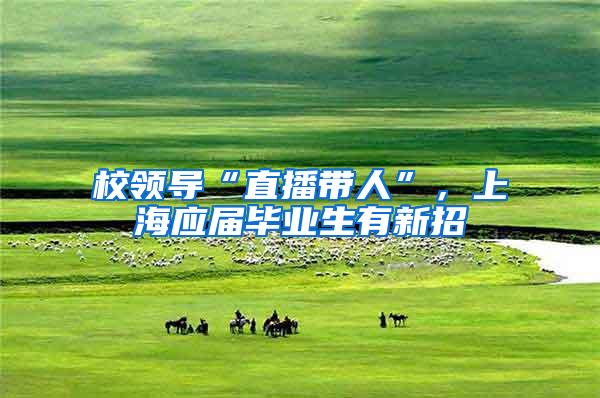 校领导“直播带人”，上海应届毕业生有新招