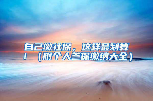 自己缴社保，这样最划算！（附个人参保缴纳大全）