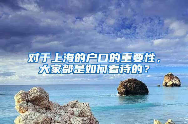 对于上海的户口的重要性，大家都是如何看待的？