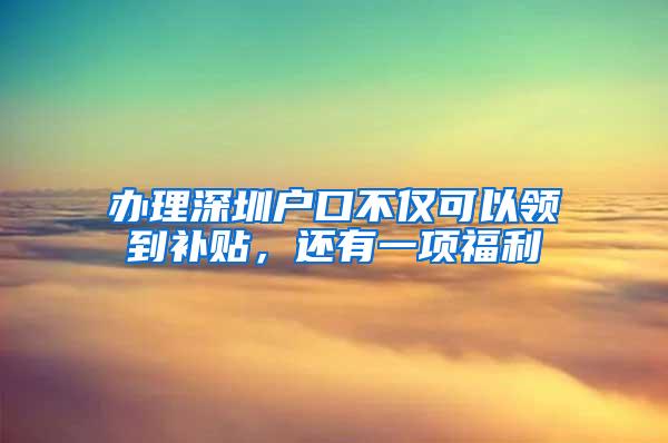 办理深圳户口不仅可以领到补贴，还有一项福利