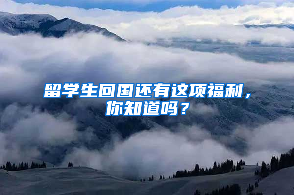 留学生回国还有这项福利，你知道吗？
