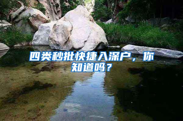 四类秒批快捷入深户，你知道吗？