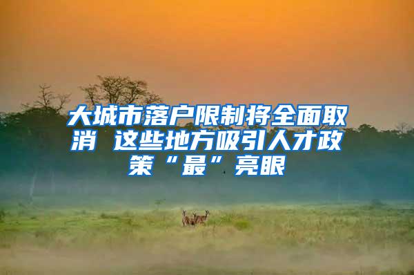 大城市落户限制将全面取消 这些地方吸引人才政策“最”亮眼