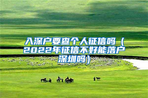 入深户要查个人征信吗（2022年征信不好能落户深圳吗）