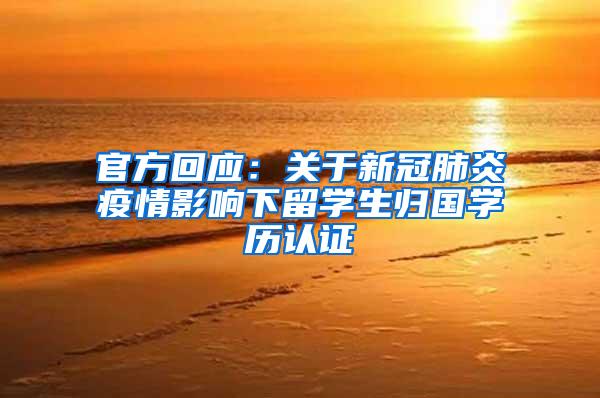 官方回应：关于新冠肺炎疫情影响下留学生归国学历认证