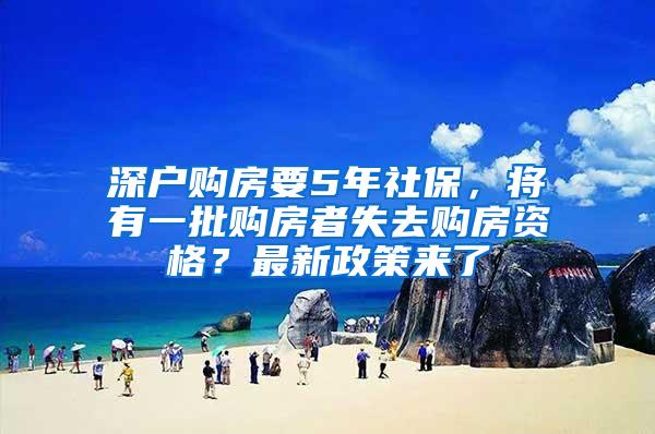 深户购房要5年社保，将有一批购房者失去购房资格？最新政策来了