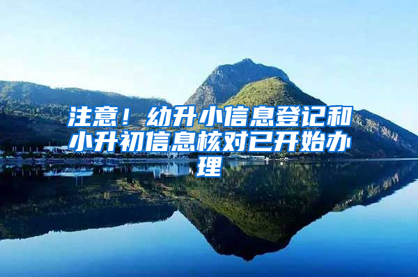 注意！幼升小信息登记和小升初信息核对已开始办理