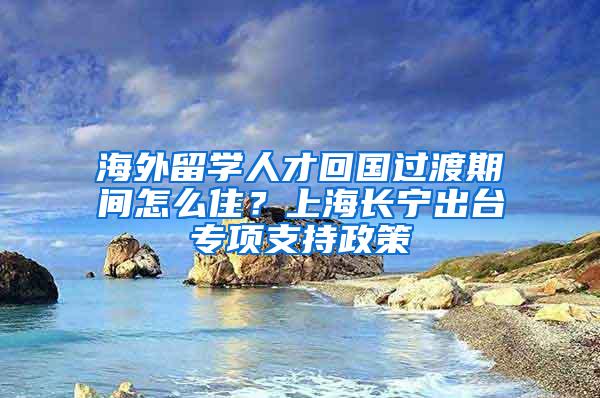 海外留学人才回国过渡期间怎么住？上海长宁出台专项支持政策