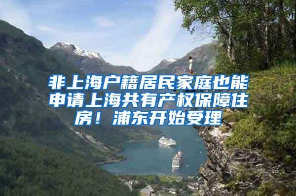 非上海户籍居民家庭也能申请上海共有产权保障住房！浦东开始受理