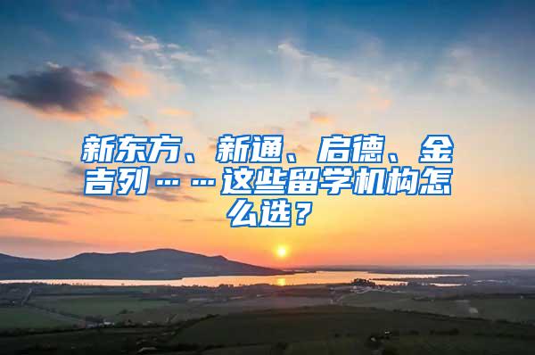 新东方、新通、启德、金吉列……这些留学机构怎么选？