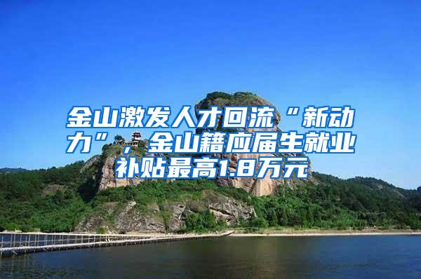 金山激发人才回流“新动力”，金山籍应届生就业补贴最高1.8万元