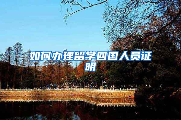 如何办理留学回国人员证明