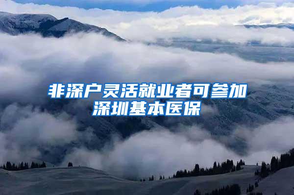 非深户灵活就业者可参加深圳基本医保