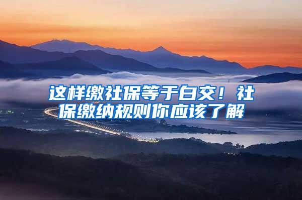 这样缴社保等于白交！社保缴纳规则你应该了解