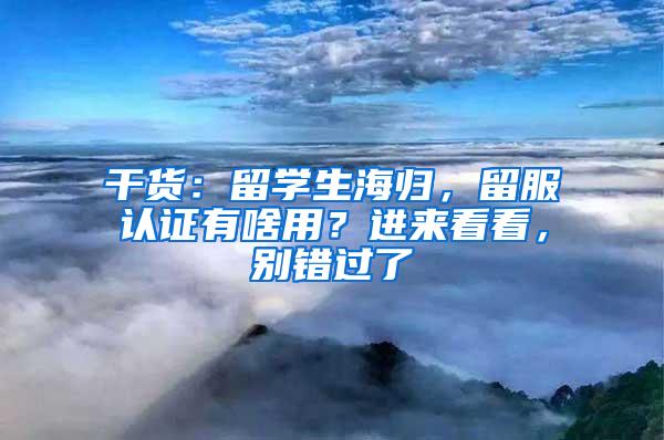 干货：留学生海归，留服认证有啥用？进来看看，别错过了