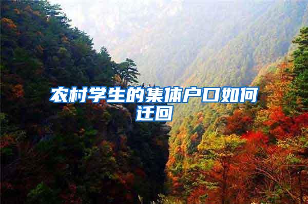 农村学生的集体户口如何迁回