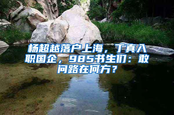 杨超越落户上海，丁真入职国企，985书生们：敢问路在何方？
