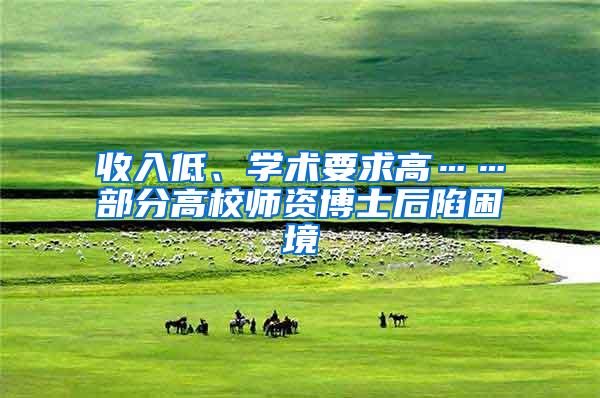 收入低、学术要求高……部分高校师资博士后陷困境