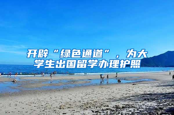 开辟“绿色通道”，为大学生出国留学办理护照