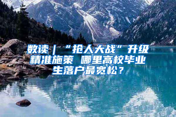 数读｜“抢人大战”升级精准施策 哪里高校毕业生落户最宽松？