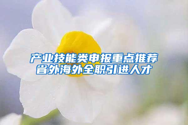 产业技能类申报重点推荐省外海外全职引进人才