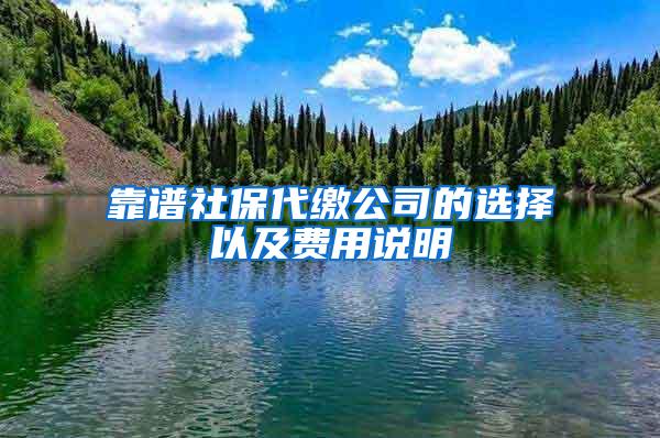 靠谱社保代缴公司的选择以及费用说明