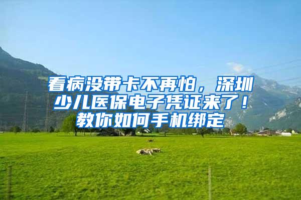 看病没带卡不再怕，深圳少儿医保电子凭证来了！教你如何手机绑定