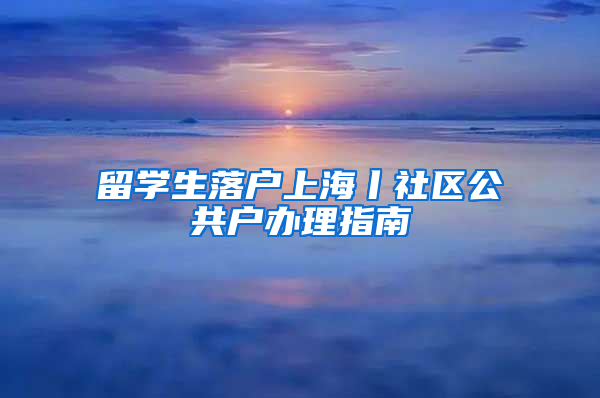 留学生落户上海丨社区公共户办理指南