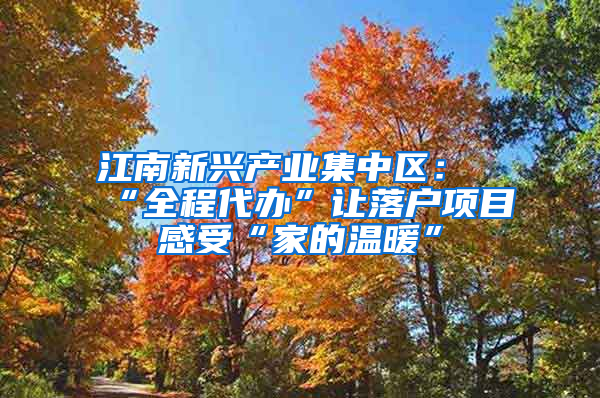 江南新兴产业集中区：“全程代办”让落户项目感受“家的温暖”