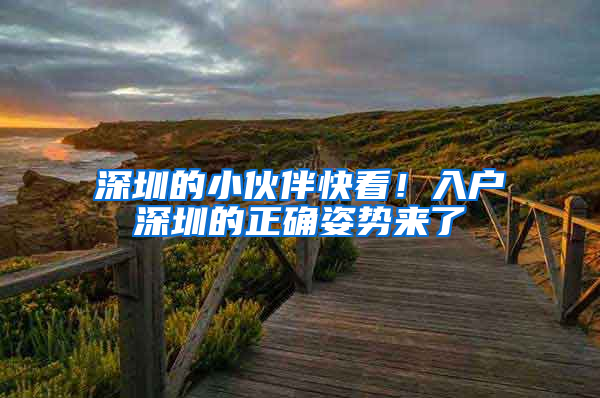 深圳的小伙伴快看！入户深圳的正确姿势来了