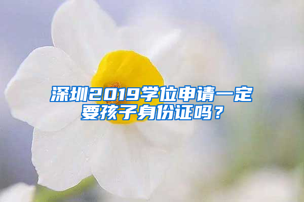 深圳2019学位申请一定要孩子身份证吗？