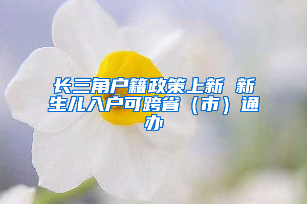 长三角户籍政策上新 新生儿入户可跨省（市）通办