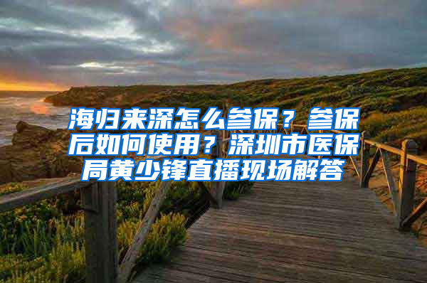 海归来深怎么参保？参保后如何使用？深圳市医保局黄少锋直播现场解答