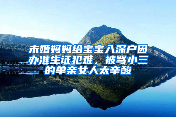未婚妈妈给宝宝入深户因办准生证犯难，被骂小三的单亲女人太辛酸
